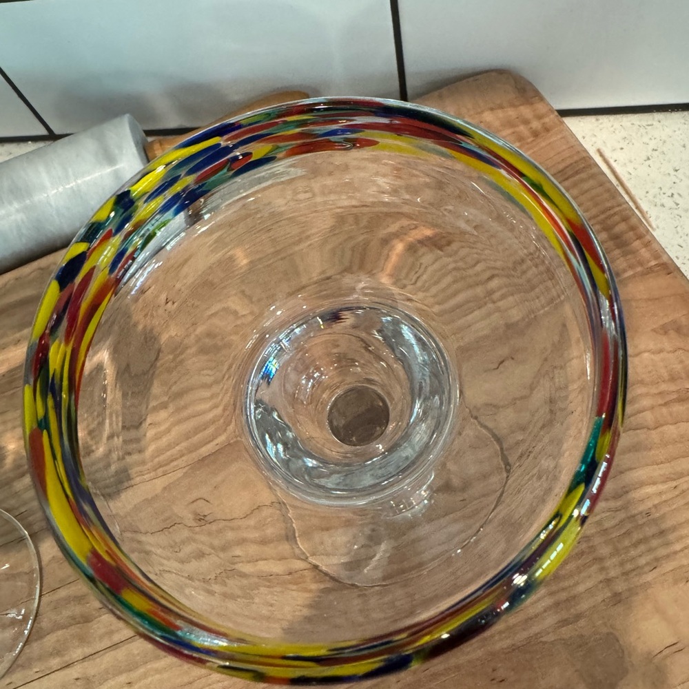 Set of 2 Confetti Glass Margarita Glasses – EUC - Picture 2 of 6